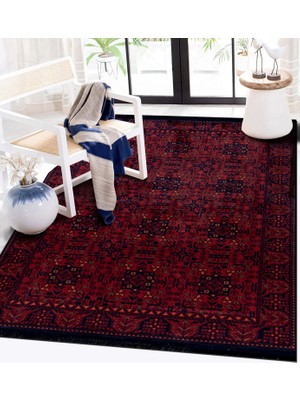 Halıca Işık Kadife Velvet Eliza Afgan Dekoratif Yıkanabilir Kaymaz Taban Kilim