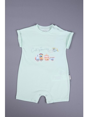 Babydola Basic Penye Pamuklu Kız Erkek Yazlık Bebek Tulum Journey Desen