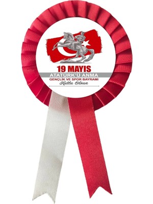 Yıldız Kurdela Ankaraa 19 Mayıs Atatürk'ü Anma Gençlik ve Spor Bayramı Kurdela , Kurdale Kurdela Yaka Kokartı Kokart Rozet