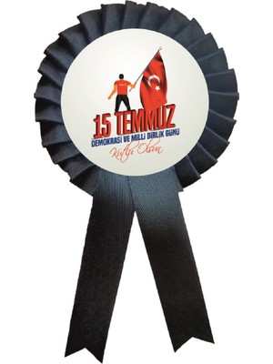Yıldız Kurdela Ankaraa 15 Temmuz Demokrasi ve Milli Birlik Günü Kurdela , Kurdale Kurdela Yaka Kokartı Kokart Rozet