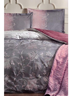 Özdilek Ditsy Çift Kişilik Battaniyeli Nevresim Takımı Mor