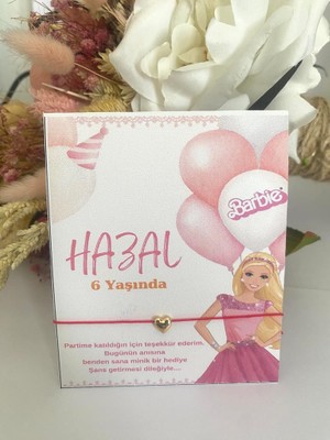 Rüz Aksesuar Kişiye Özel Isimli Barbie Konsept Şans Bilekliği Doğum Günü Hediyeliği 30 Adet