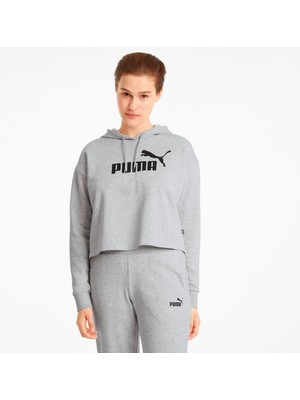 Puma Cropped Logo Tr Kadın Gri Kapüşonlu Sweatshirt