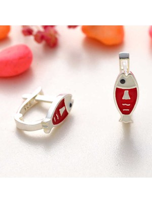 Stil Love Gümüş Balık Çocuk Küpesi