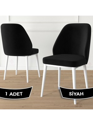 Canisa Concept Tura Serisi 1 Adet Mutfak Sandalyesi Metal Beyaz Ayaklı 1. Sınıf Babyface Kumaş