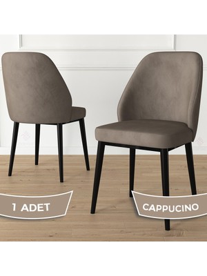Canisa Concept Tura Serisi 1 Adet Mutfak Sandalyesi Metal Siyah Ayaklı 1. Sınıf Babyface Kumaş