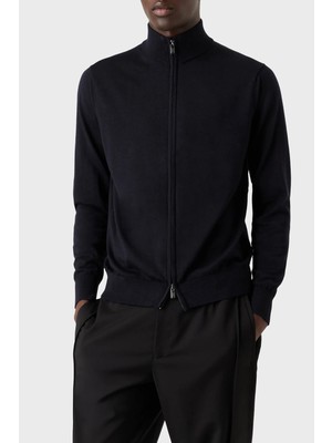 Emporio Armani Yünlü Fermuarlı Regular Fit Erkek Hırka 8N1MUZ 1mjxz 0999