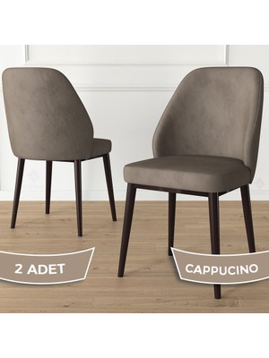 Canisa Concept Tura Serisi 2 Adet Mutfak Sandalyesi Metal Kahve Ayaklı 1. Sınıf Babyface Kumaş