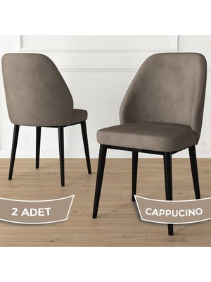 Canisa Concept Tura Serisi 2 Adet Mutfak Sandalyesi Metal Siyah Ayaklı 1. Sınıf Babyface Kumaş