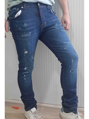Dsquared2 Denim Pamuklu Yırtık Detaylı Normal Bel Fit Cool Jeans Erkek Kot Pantolon