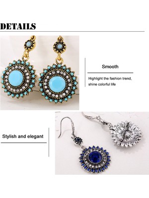 Yue Store 2 Pairs Ethnic Sun Flower Style Rhinestone Earrings (Style1) (Yurt Dışından)