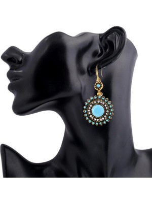 Yue Store 2 Pairs Ethnic Sun Flower Style Rhinestone Earrings (Style1) (Yurt Dışından)