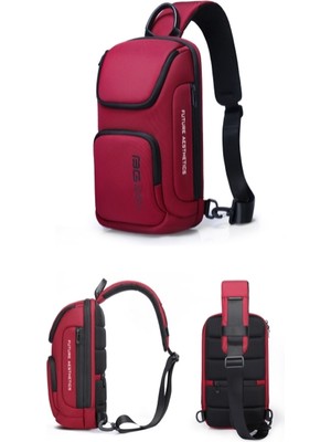 Yue Store Bange Erkekler Iş Işık Performansı Crossbody Çanta (Kırmızı) (Yurt Dışından)