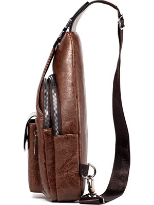 Yue Store Weixier 9525 Erkekler Tek Omuz Crossbody Çanta (Light Brown) (Yurt Dışından)