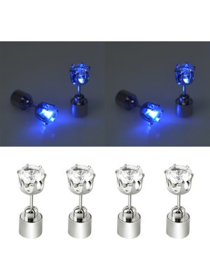 Yue Store 4 Adet LED Küpe Parlayan Işık Yukarı Mas Küpe (Blue) (Yurt Dışından)