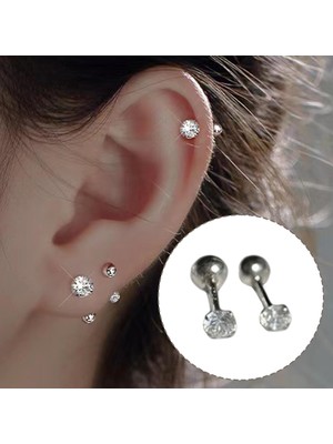 Cynthia Stud Yıldönümü Için Zirkon 3mm Için Küpe (Yurt Dışından)