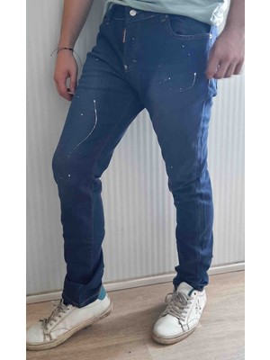 Dsquared2 Denim Pamuklu Yırtık Detaylı Normal Bel Fit Cool Jeans Erkek Kot Pantolon