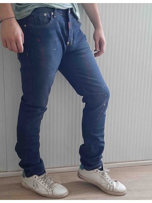 Dsquared2 Denim Pamuklu Yırtık Detaylı Normal Bel Fit Cool Jeans Erkek Kot Pantolon