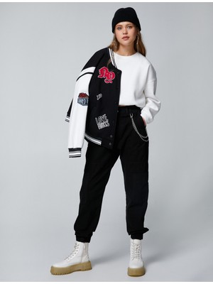 Koton Jogger Pantolon Zincir Detaylı Cepli Beli Lastikli