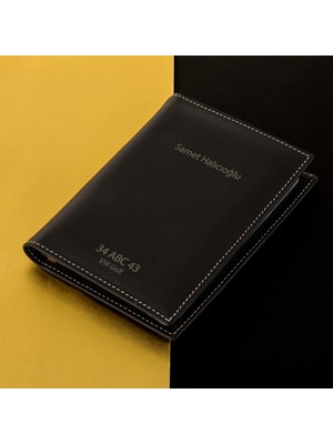 Hediye Sepeti Hediyesepeti Isim Yazılı Deri Ruhsat Kabı