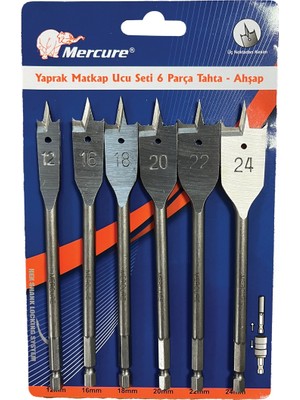 Mercure 6 Parça Yaprak Matkap Ucu Seti Tahta - Ahşap İçin