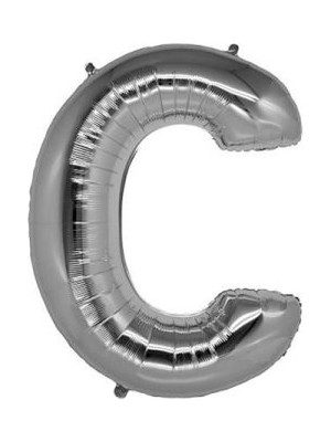 Benim Marifetlerim C Harfi Gümüş Folyo Balon 40 Inch 90 cm