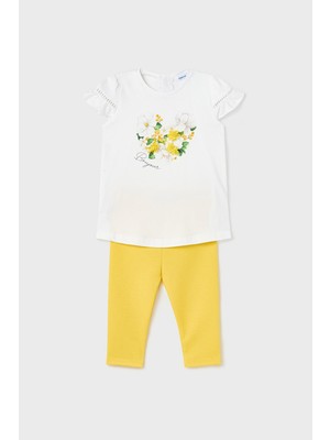 Mayoral 6-36 Ay Kız Bebek Çiçek Desenli Tayt Takım Sarı