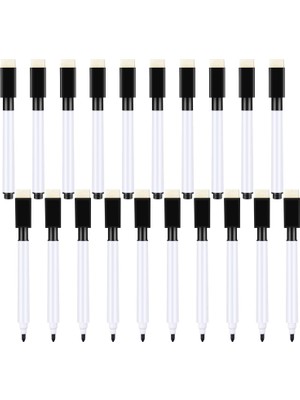 Mıknatıslı Silgili Akıllı Tahta Kalemi Silinebilir Beyaz Tahta Kalemi 10 adet siyah