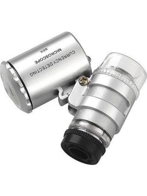 Leidory 60X Mini Cep Mikroskop Kuyumcu Büyüteç LED Işık