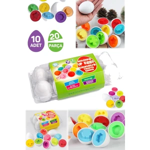 10'lu Eğitici Çocuk Bebek Oyuncağı Yumurta Eşleştirme Zihin Geliştirici Geometrik Eşleştirme Bulmaca