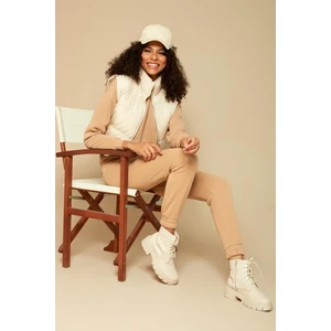 Select Moda Kadın Dik Yaka Cepli Şişme Yelek