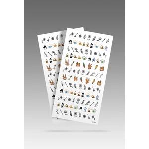 2' Li Boho Şekiller Tırnak Dövmesi, Tırnak Tattoo, Nail Art, Tırnak Sticker