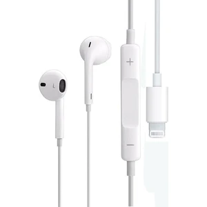 Beyaz Tüm Apple ve iPhone Modelleriyle Uyumlu  Lightning Girişli Mikrofonlu Kablolu Beyaz Kulaklık