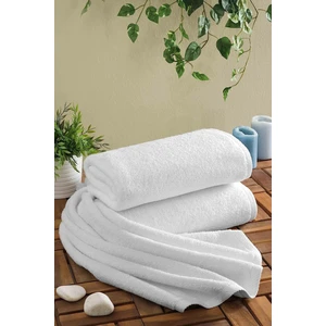 Evlen Home Collection  Pamuk Tekli Banyo Havlusu 70X140CM Otel Havlusu Beyaz Santa