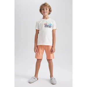 Erkek Çocuk Baskılı Kısa Kollu Pijama Takımı B0821A823SM