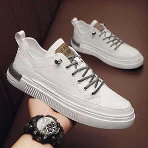 Good Shop 2023 Yaz Yeni Erkek Ayakkabıları Tüm Maç Spor Küçük Beyaz Düz Ayakkabı Erkek Rahat Slip-On Deri Ayakkabı Su Geçirmez Moda Ayakkabılar (Yurt Dışından)
