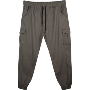 Maruf Shop Kargo Cepli Büyük Beden Likralı Jogger Pantolon Toprak