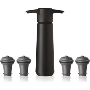 Vacu Vin Şarap Koruyucu Siyah 1 Pompa  4 Şarap Tıpası  - Kutulu