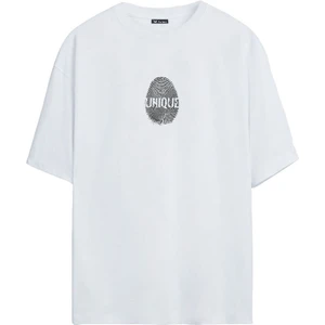 The Wert Unisex Unıque Baskılı Beyaz Oversize Tshirt