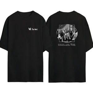 The Wert Unisex He Shall Return Baskılı Siyah Oversize Tshirt