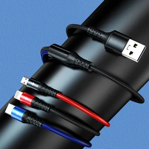 Type-C Micro USB Iphone 3in1 Şarj Kablosu 3.0 Amper Hızlı Şarj Kablosu Hızlı Şarj Özellikli Çoklu Şarj Kablosu