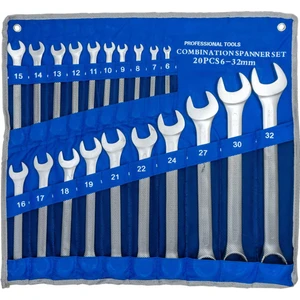 6038 Kombine Anahtar Takımı 6-32 mm 20 Parça (Bez Çantalı)
