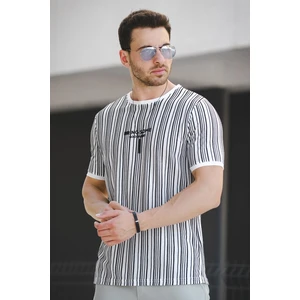 Bring Some Baskılı Çizgili Slim Fit Likralı Erkek Tshirt