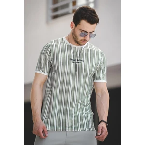Bring Some Baskılı Çizgili Slim Fit Likralı Erkek Tshirt