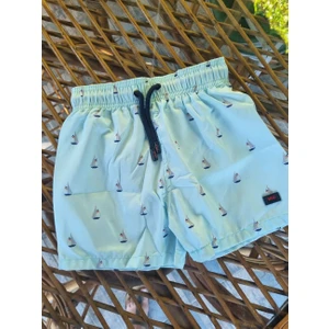 Astarlı,hızlı Kuruyan, Dijital Baskılı , Erkek Çocuk Deniz Şortu
