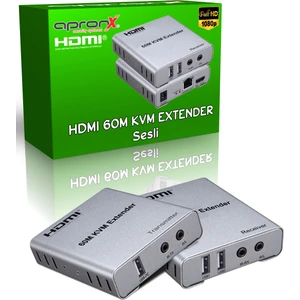 APX-USB60M CAT5E/CAT6 60M USB Fullhd 1080P 3D Kvm HDMI Extender HDMI Menzil Genişletici Uzatıcı Arttırıcı