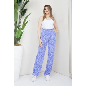 Banada Moda Kadın Palmiye Desenli Viskon Pantolon