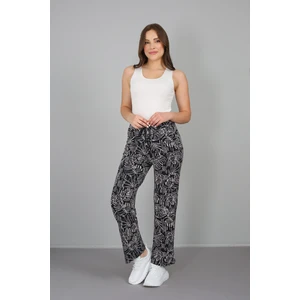 Banada Moda Kadın Palmiye Desenli Viskon Pantolon