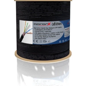 Cat6 23AWG 305M Outdoor 0,57MM Siyah Utp Kablo