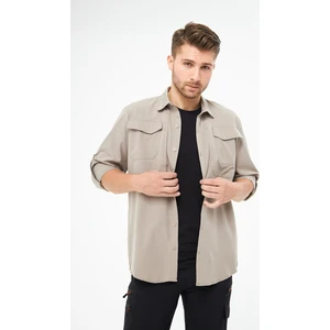 Ghassy Co. Erkek Yakın Koruma Nefes Alabilen Çok Fonksiyonel Cepli Ayarlanabilir Kollu Tactical Gömlek GM-003